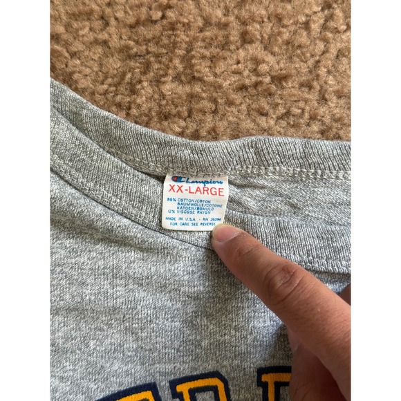 VTG Champion T-Shirt Mens XX Large Grey Notre Dame Fighting Irish USA Made 80s - Picture 6 of 10